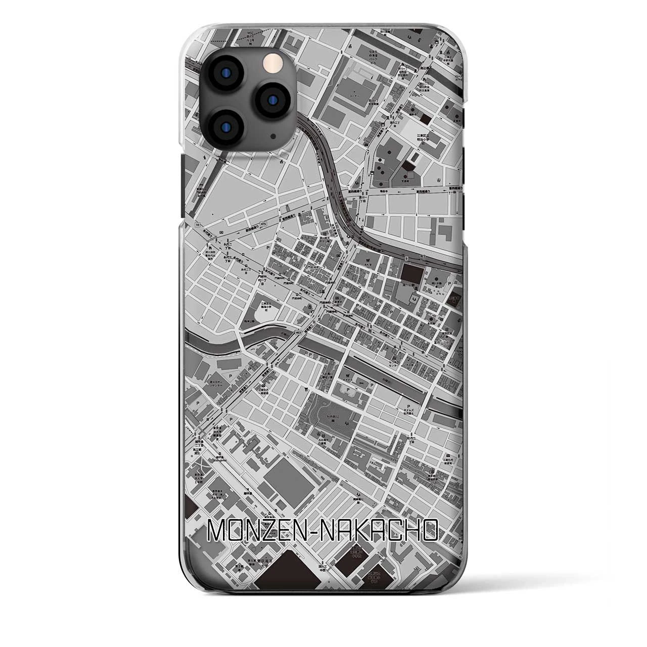 【門前仲町（東京都）】地図柄iPhoneケース（クリアタイプ）