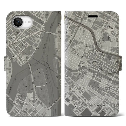 【門前仲町（東京都）】地図柄iPhoneケース（手帳タイプ）