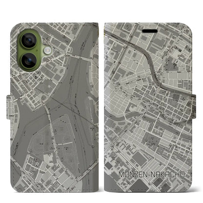 【門前仲町（東京都）】地図柄iPhoneケース（手帳タイプ）