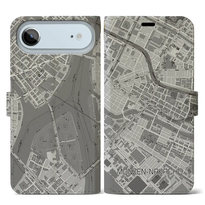 【門前仲町（東京都）】地図柄iPhoneケース（手帳タイプ）