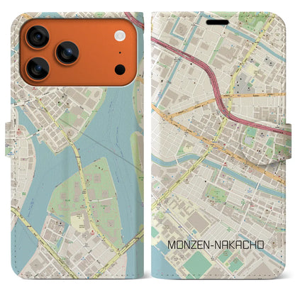 【門前仲町（東京都）】地図柄iPhoneケース（手帳タイプ）