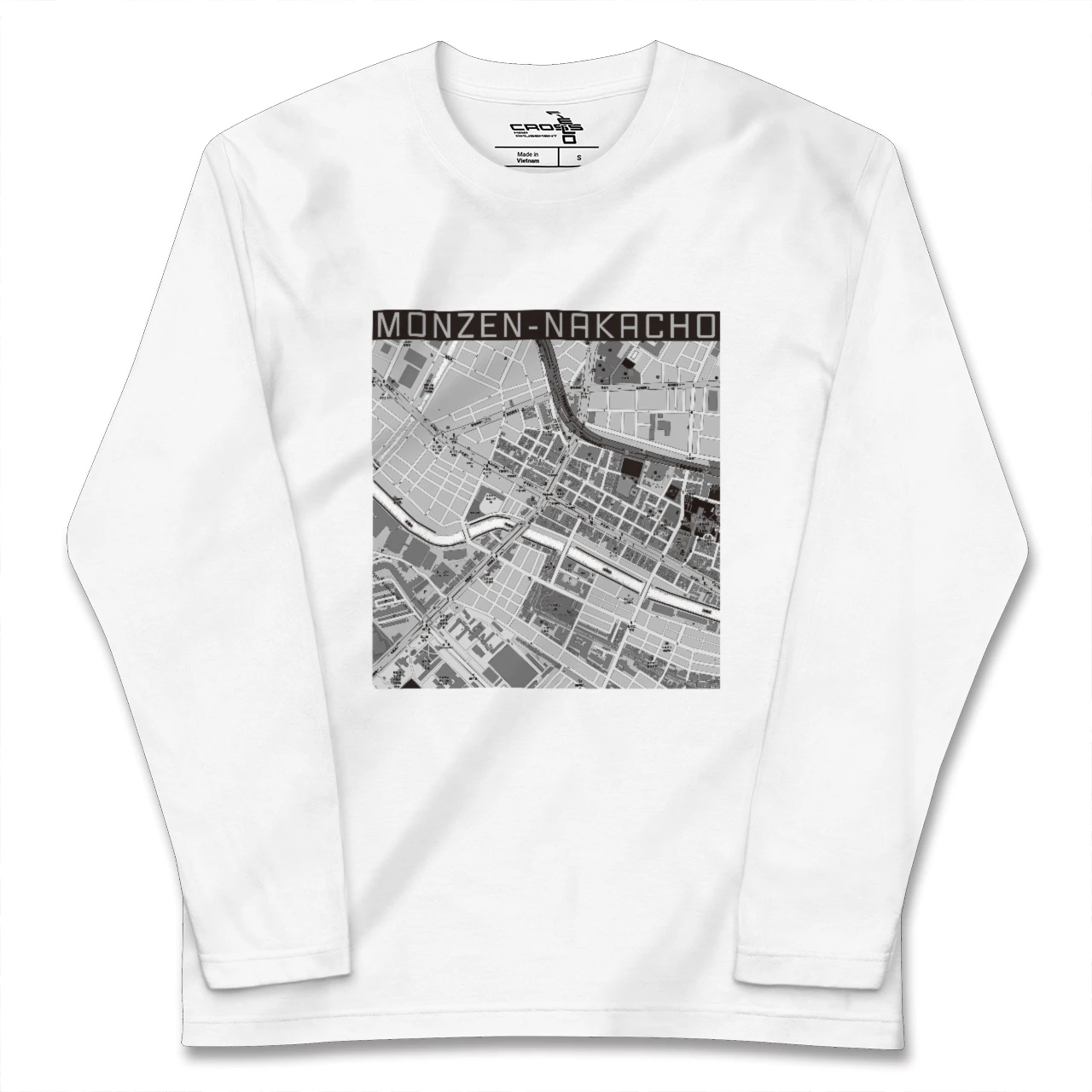 【門前仲町（東京都）】地図柄ロングスリーブTシャツ