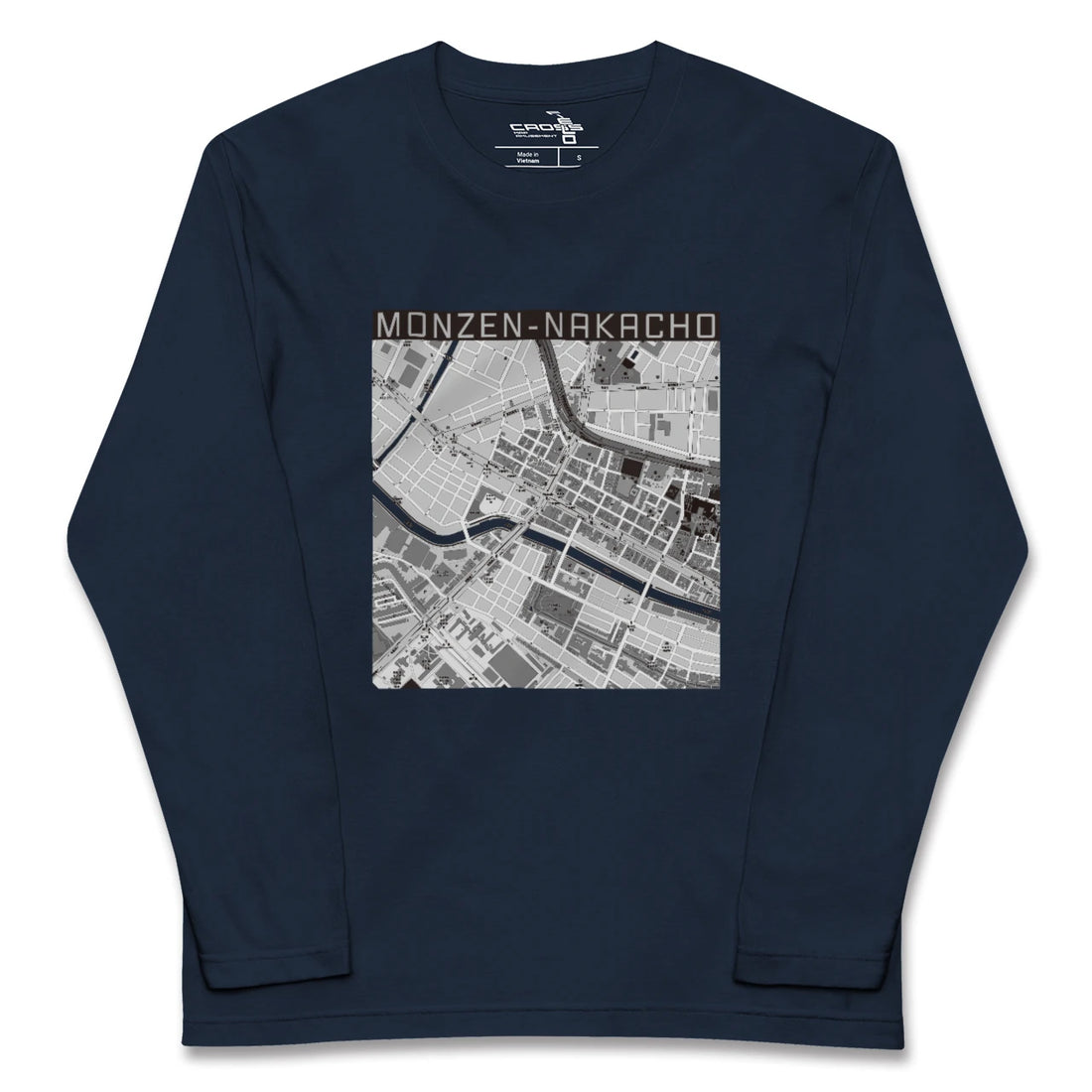 【門前仲町（東京都）】地図柄ロングスリーブTシャツ