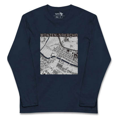 【門前仲町（東京都）】地図柄ロングスリーブTシャツ