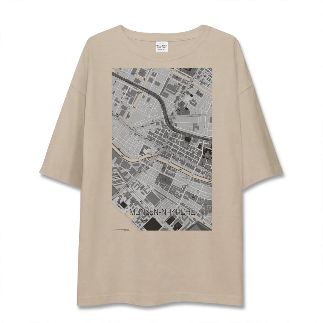 【門前仲町（東京都）】地図柄ビッグシルエットTシャツ