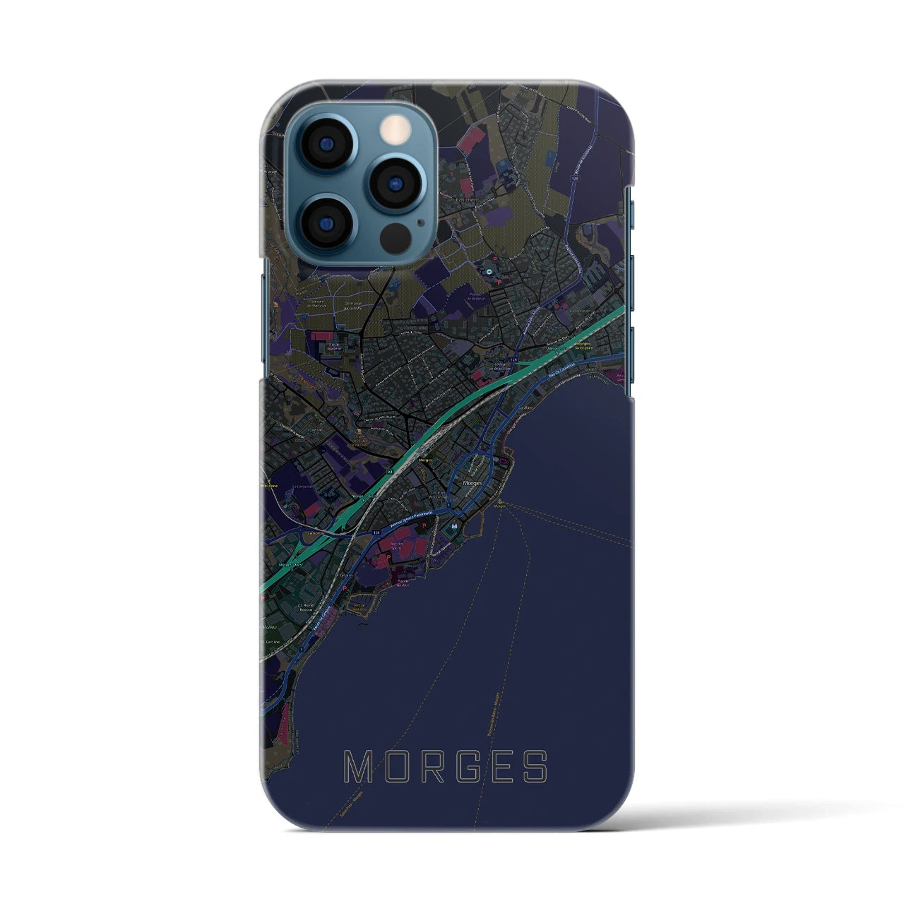 【モルジュ（スイス）】地図柄iPhoneケース（バックカバータイプ）