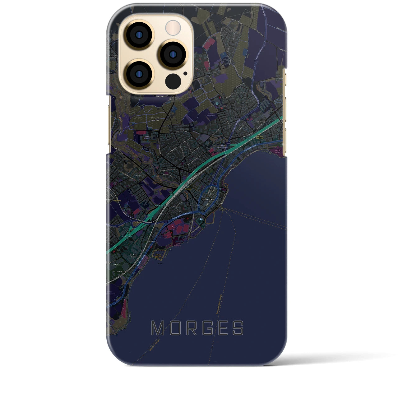 【モルジュ（スイス）】地図柄iPhoneケース（バックカバータイプ）