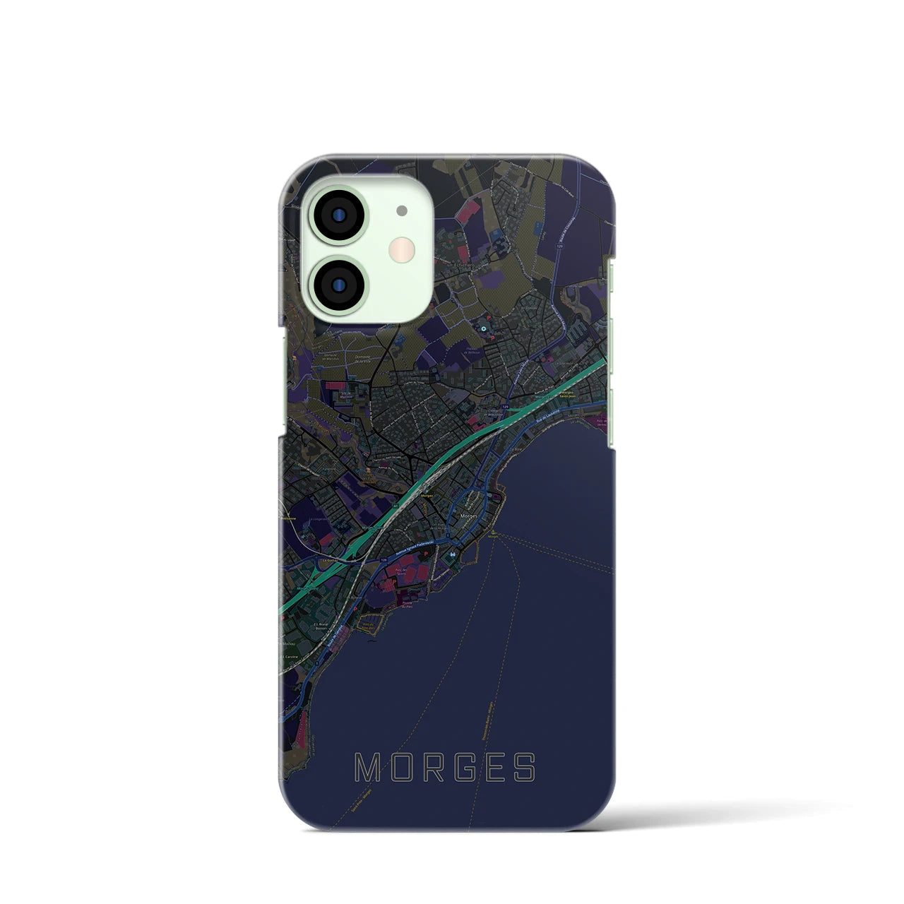 【モルジュ（スイス）】地図柄iPhoneケース（バックカバータイプ）
