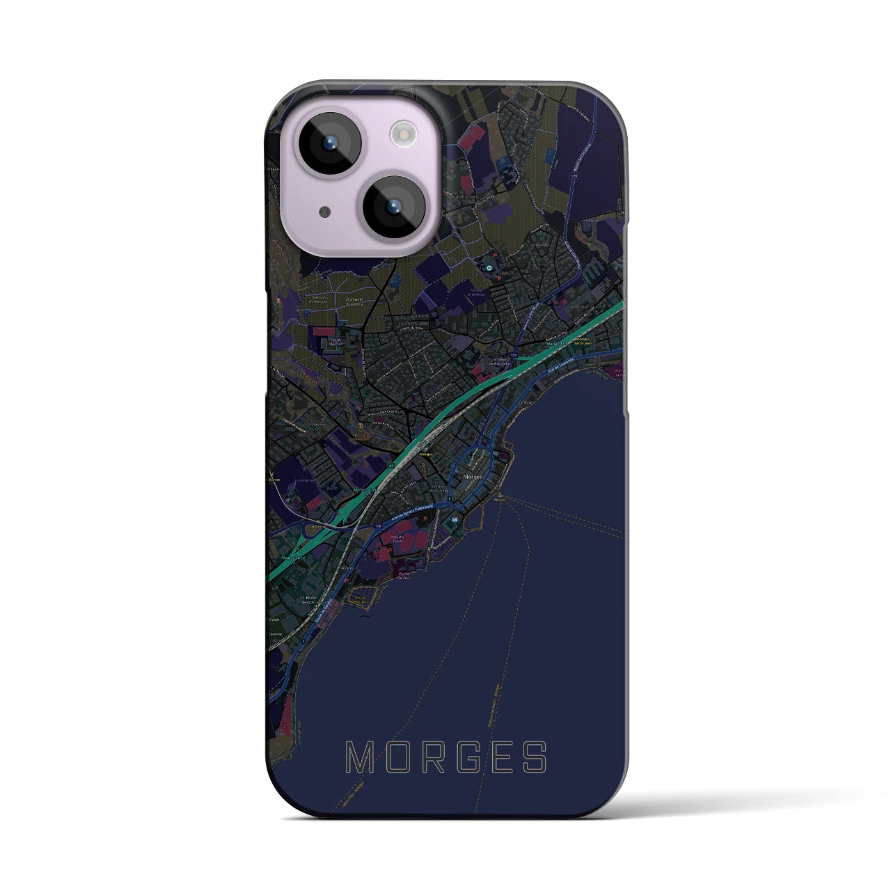 【モルジュ（スイス）】地図柄iPhoneケース（バックカバータイプ）