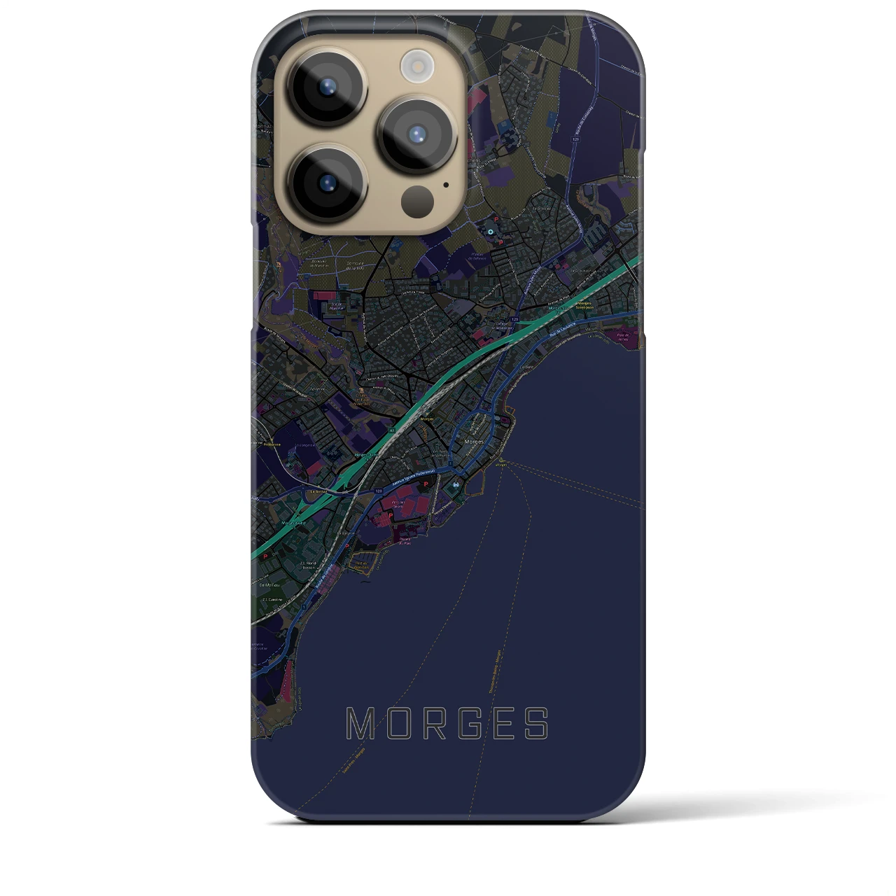 【モルジュ（スイス）】地図柄iPhoneケース（バックカバータイプ）