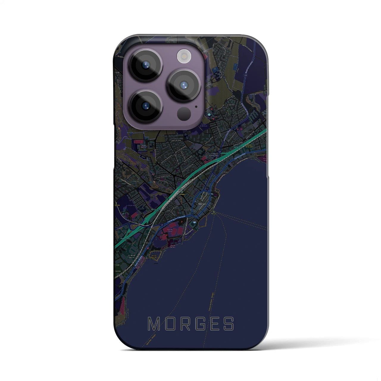 【モルジュ（スイス）】地図柄iPhoneケース（バックカバータイプ）