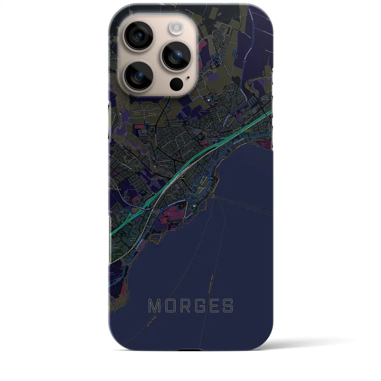 【モルジュ（スイス）】地図柄iPhoneケース（バックカバータイプ）