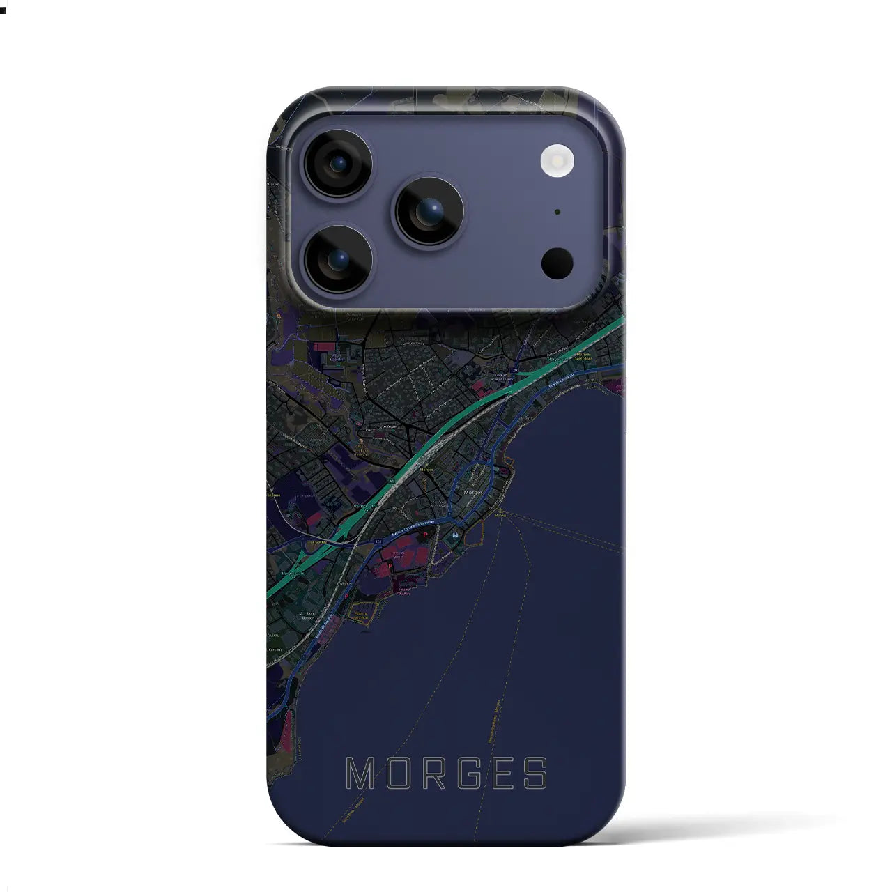 【モルジュ（スイス）】地図柄iPhoneケース（バックカバータイプ）