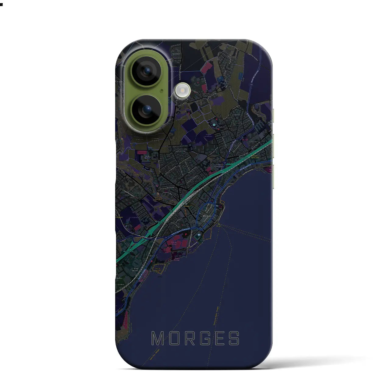 【モルジュ（スイス）】地図柄iPhoneケース（バックカバータイプ）