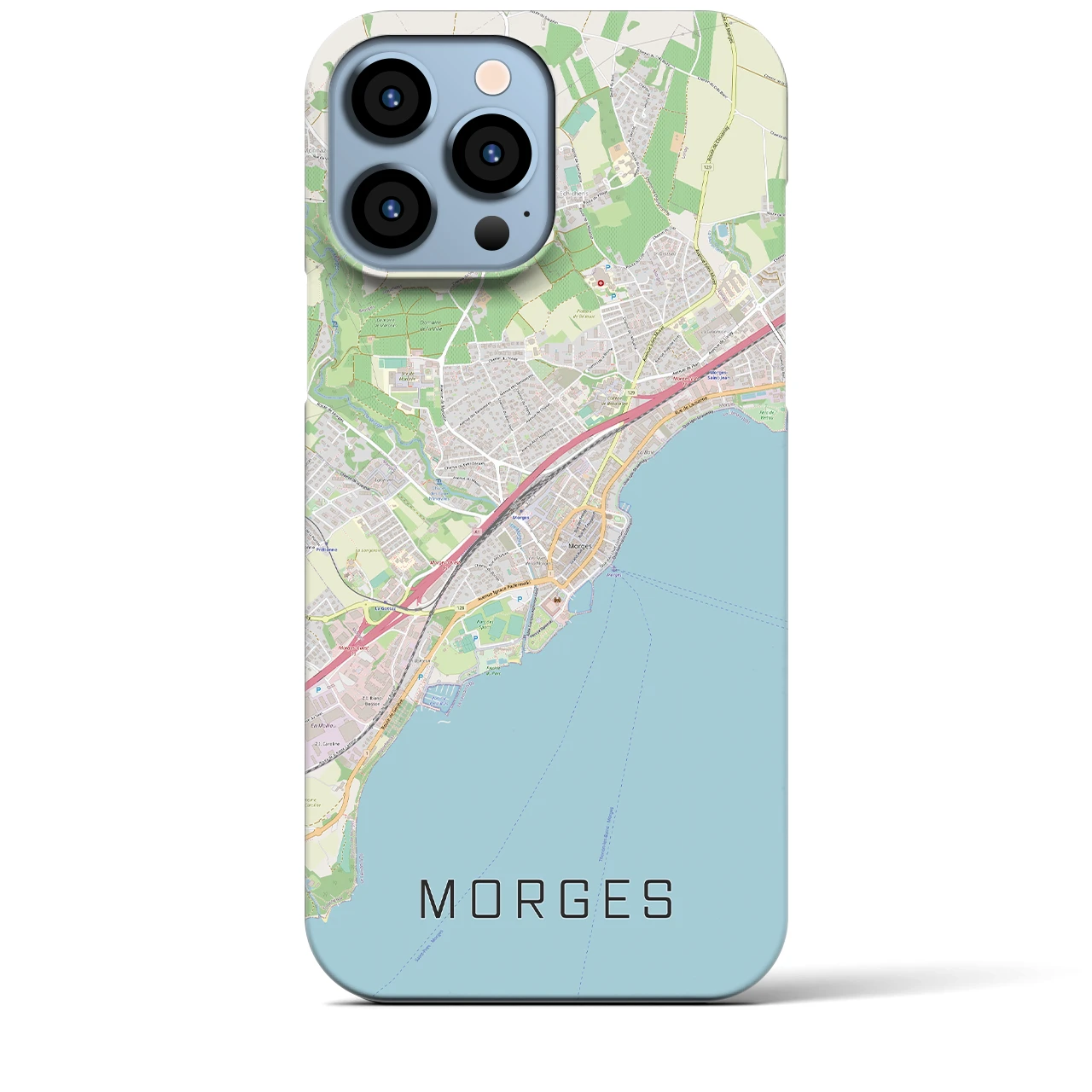 【モルジュ（スイス）】地図柄iPhoneケース（バックカバータイプ）