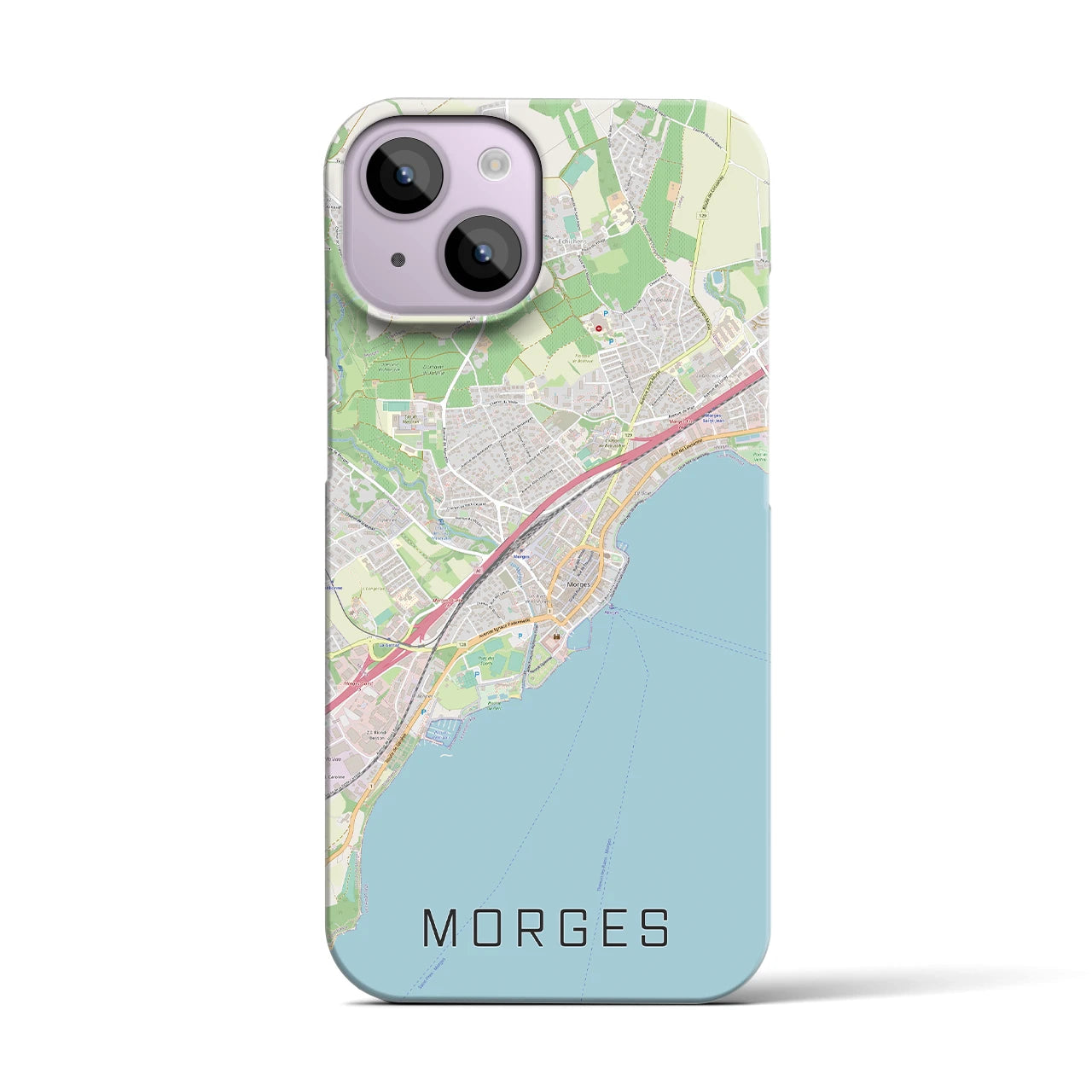 【モルジュ（スイス）】地図柄iPhoneケース（バックカバータイプ）