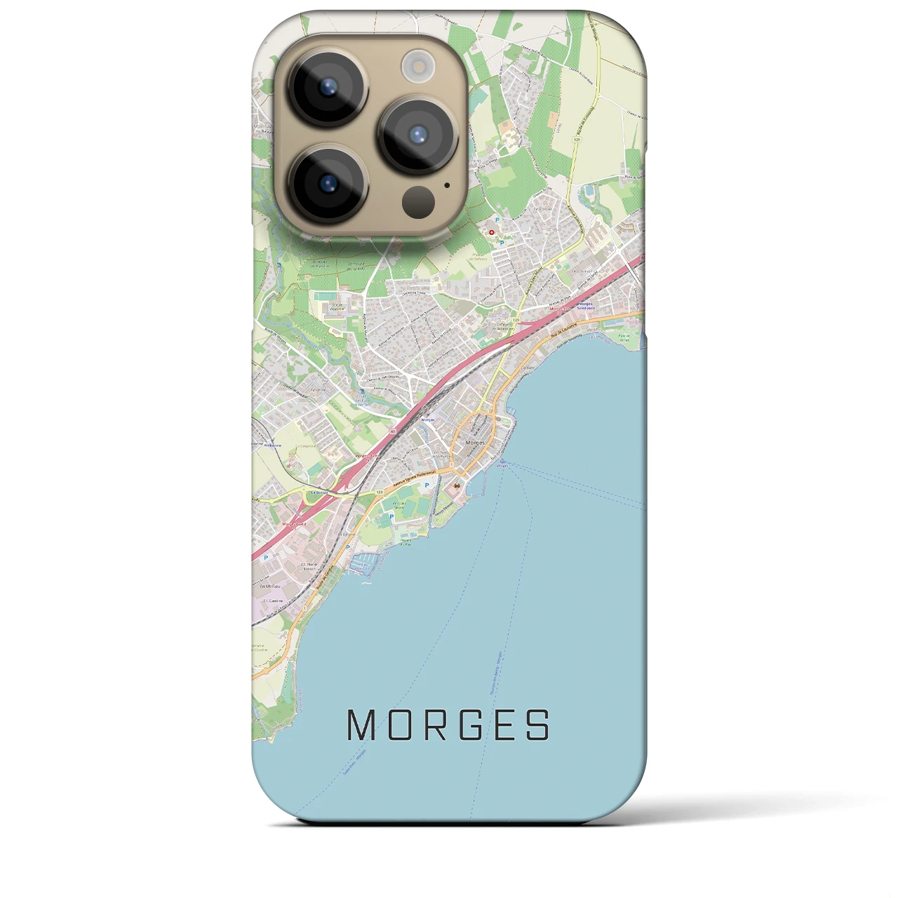 【モルジュ（スイス）】地図柄iPhoneケース（バックカバータイプ）