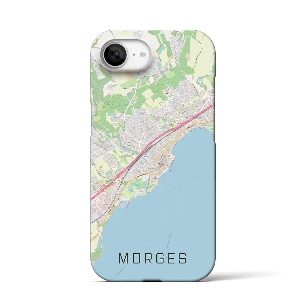 【モルジュ（スイス）】地図柄iPhoneケース（バックカバータイプ）