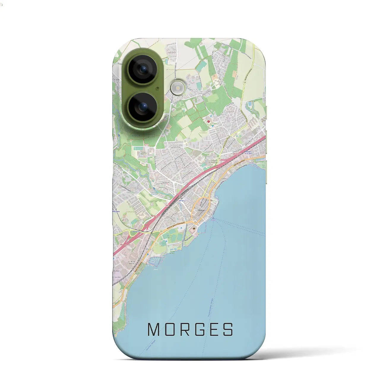 【モルジュ（スイス）】地図柄iPhoneケース（バックカバータイプ）