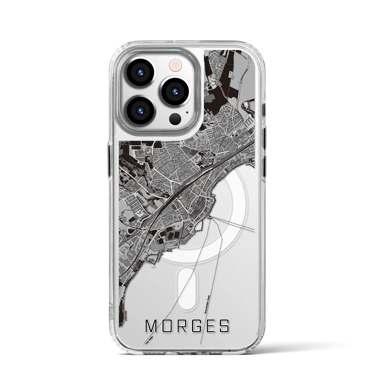 【モルジュ（スイス）】地図柄iPhoneケース（MagSafeタイプ）