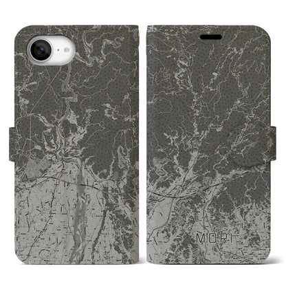 【森（静岡県）】地図柄iPhoneケース（手帳タイプ）