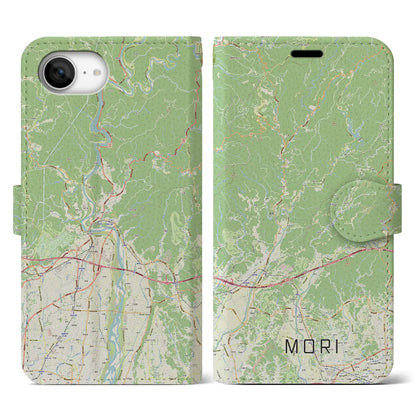 【森（静岡県）】地図柄iPhoneケース（手帳タイプ）