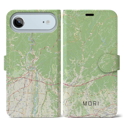 【森（静岡県）】地図柄iPhoneケース（手帳タイプ）