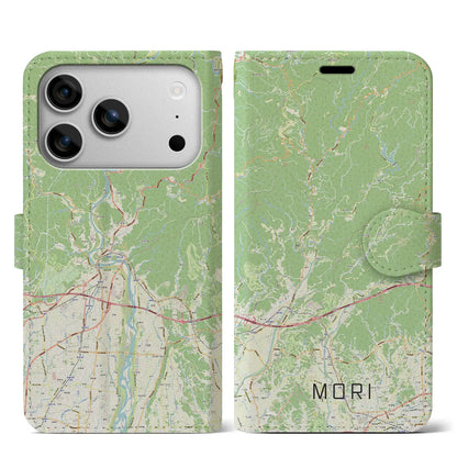 【森（静岡県）】地図柄iPhoneケース（手帳タイプ）