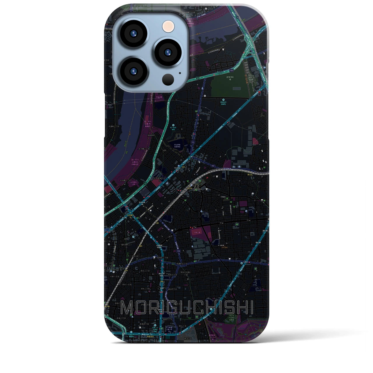 【守口市（大阪府）】地図柄iPhoneケース（バックカバータイプ）