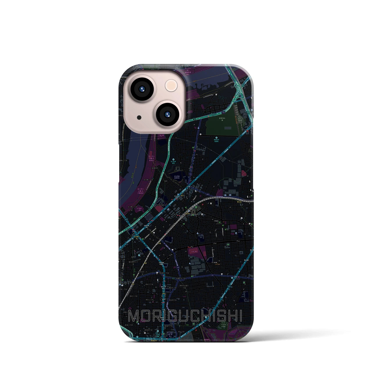 【守口市（大阪府）】地図柄iPhoneケース（バックカバータイプ）