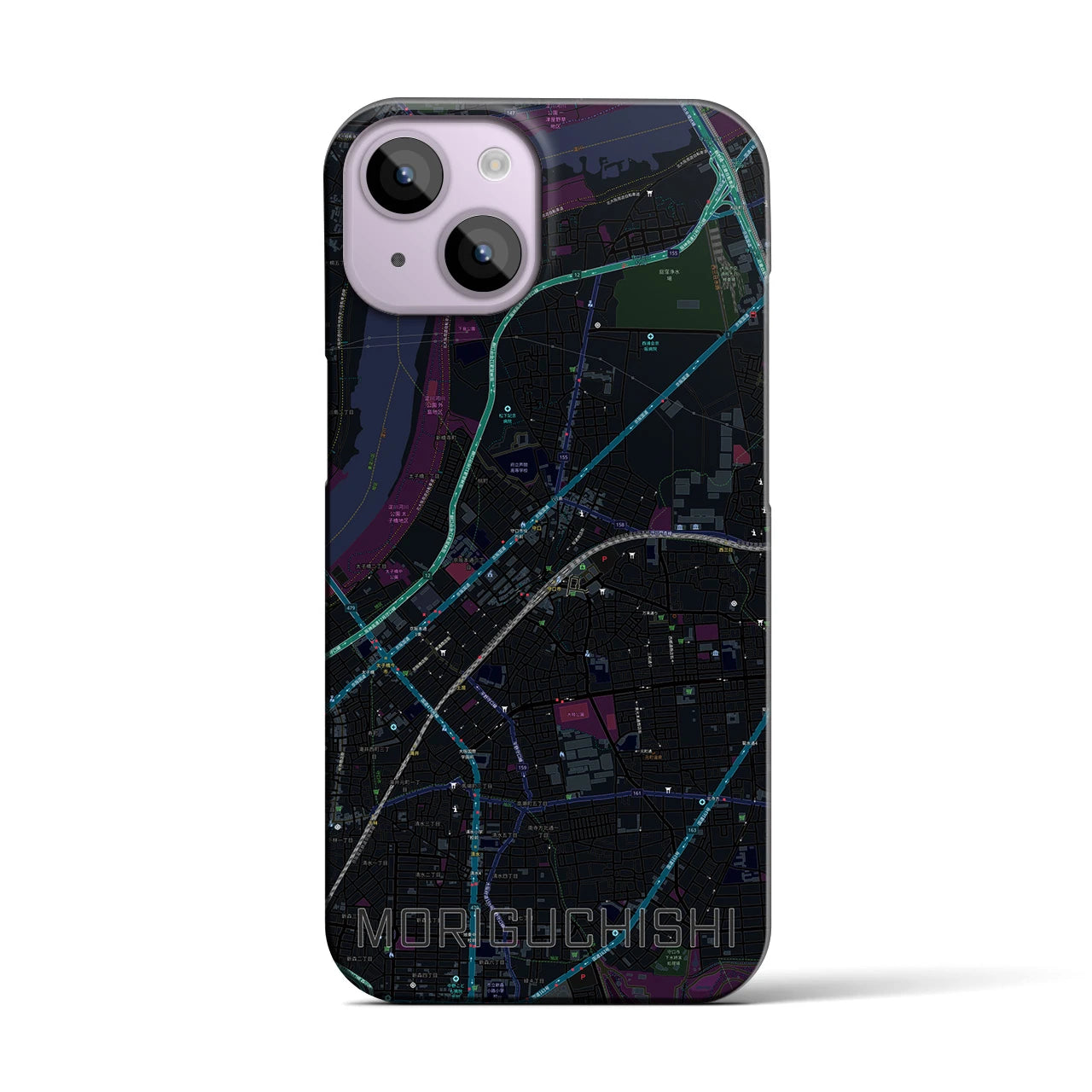 【守口市（大阪府）】地図柄iPhoneケース（バックカバータイプ）