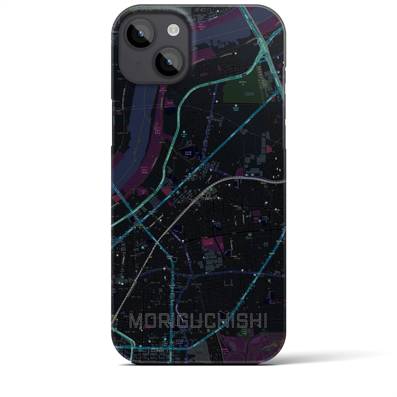 【守口市（大阪府）】地図柄iPhoneケース（バックカバータイプ）