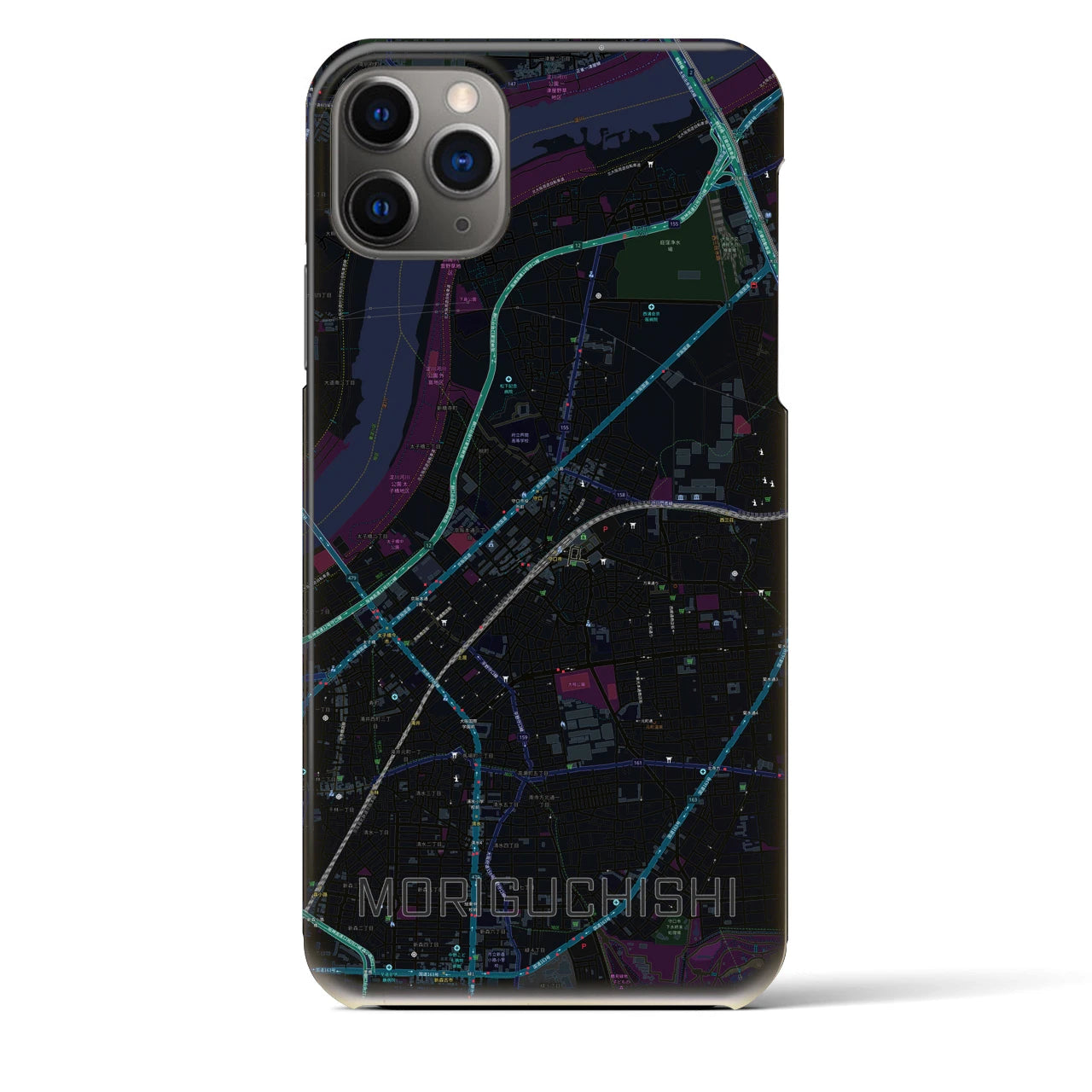 【守口市（大阪府）】地図柄iPhoneケース（バックカバータイプ）