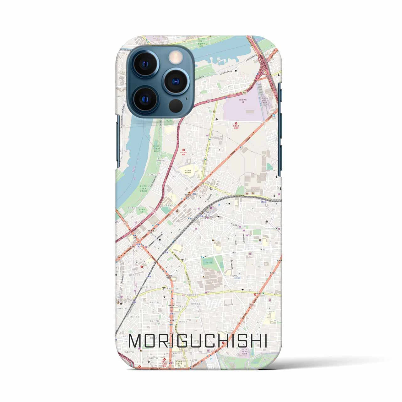 【守口市（大阪府）】地図柄iPhoneケース（バックカバータイプ）