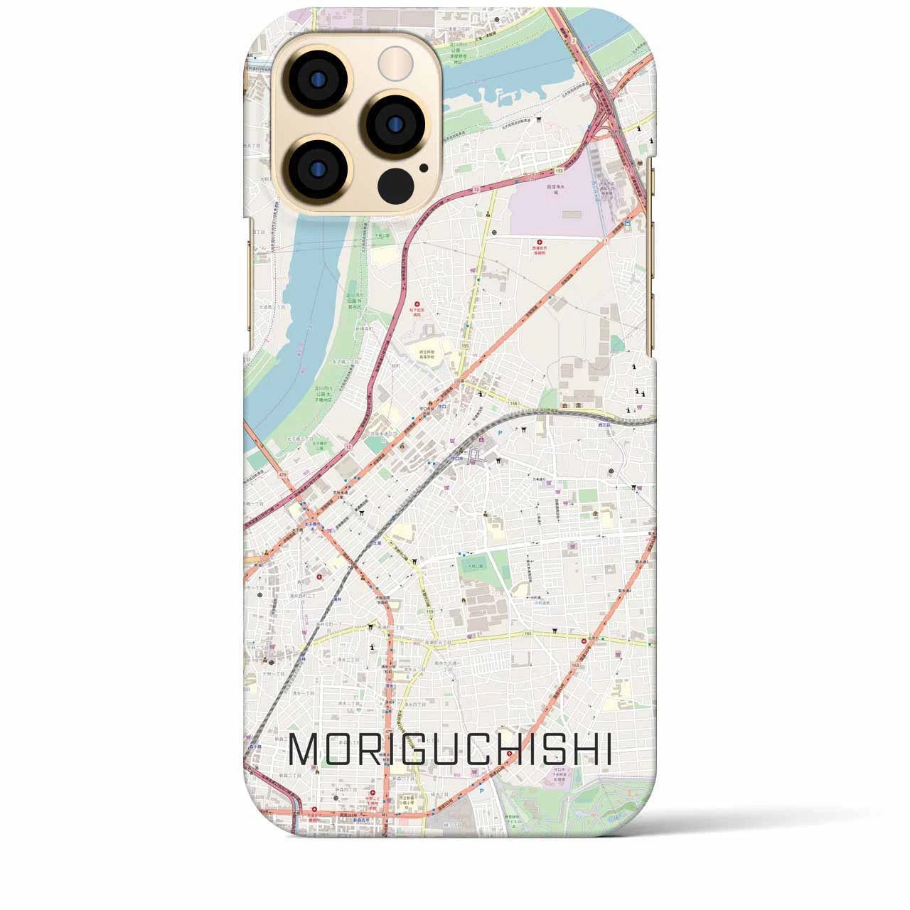 【守口市（大阪府）】地図柄iPhoneケース（バックカバータイプ）