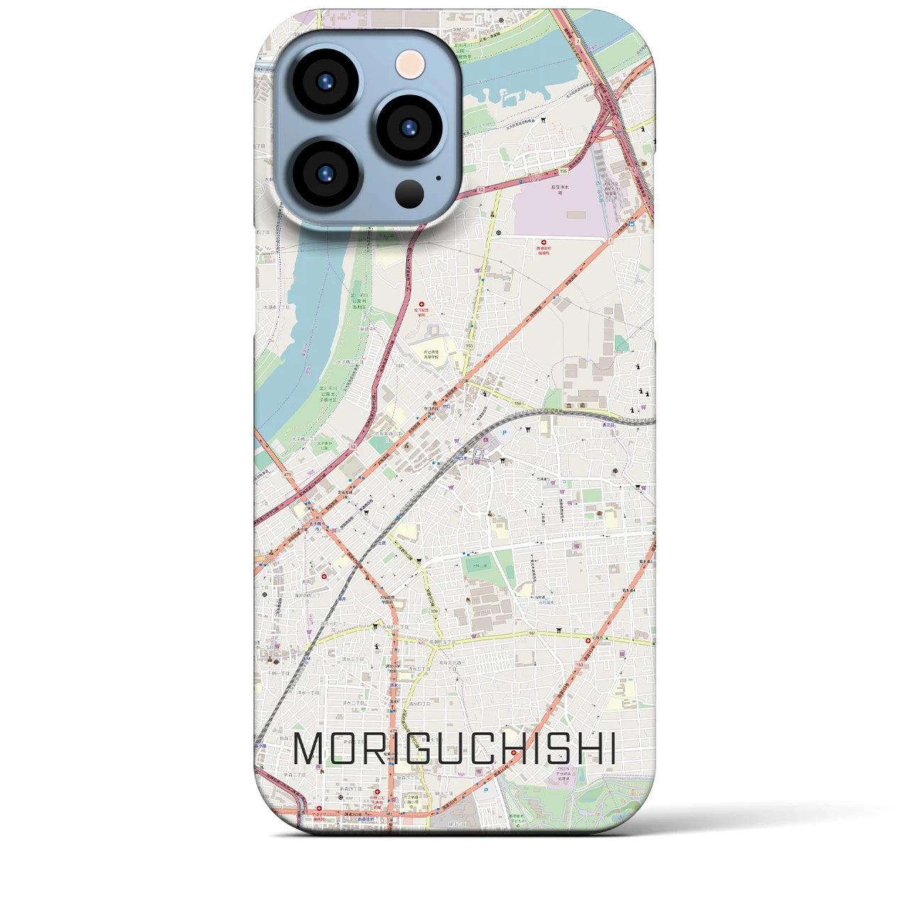 【守口市（大阪府）】地図柄iPhoneケース（バックカバータイプ）