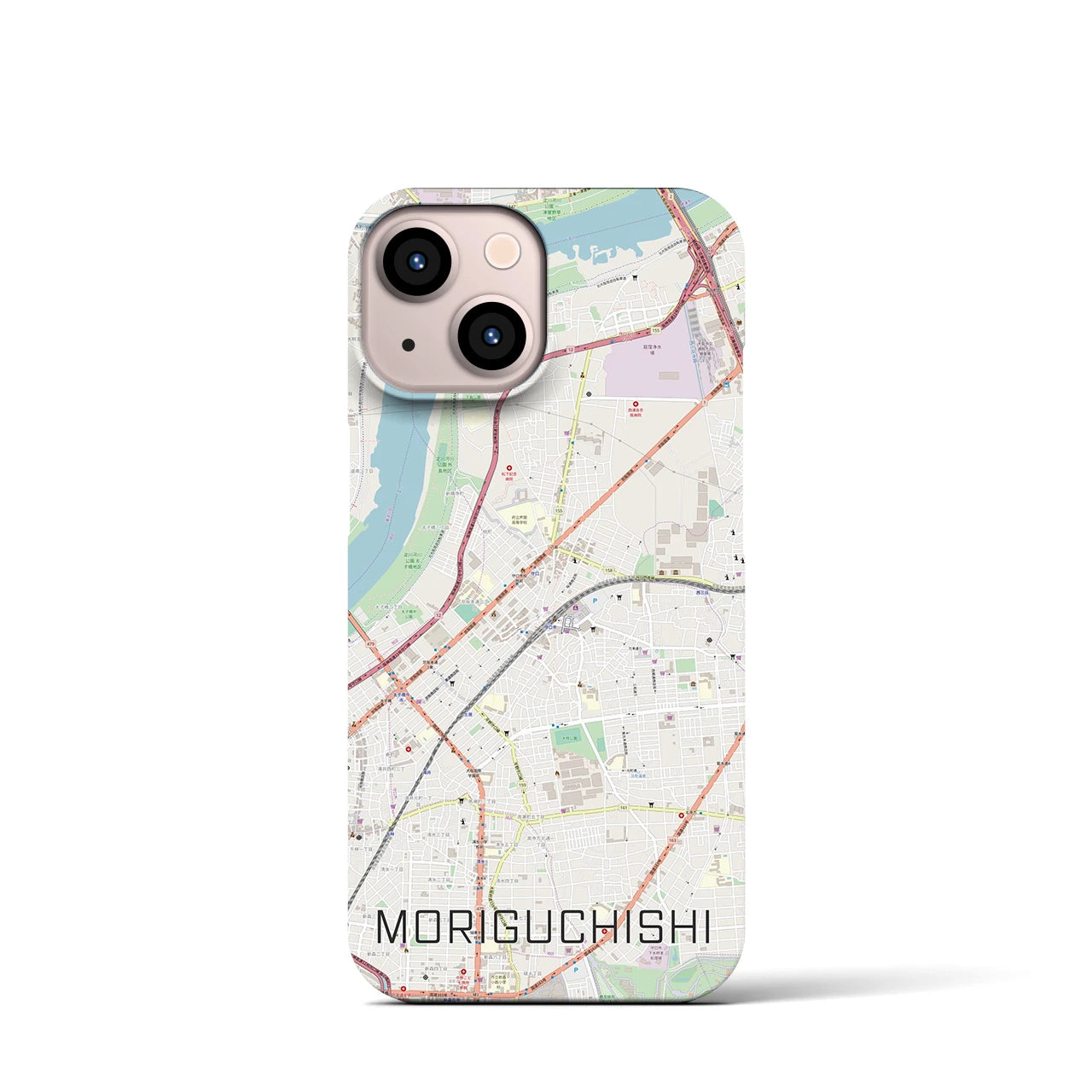 【守口市（大阪府）】地図柄iPhoneケース（バックカバータイプ）