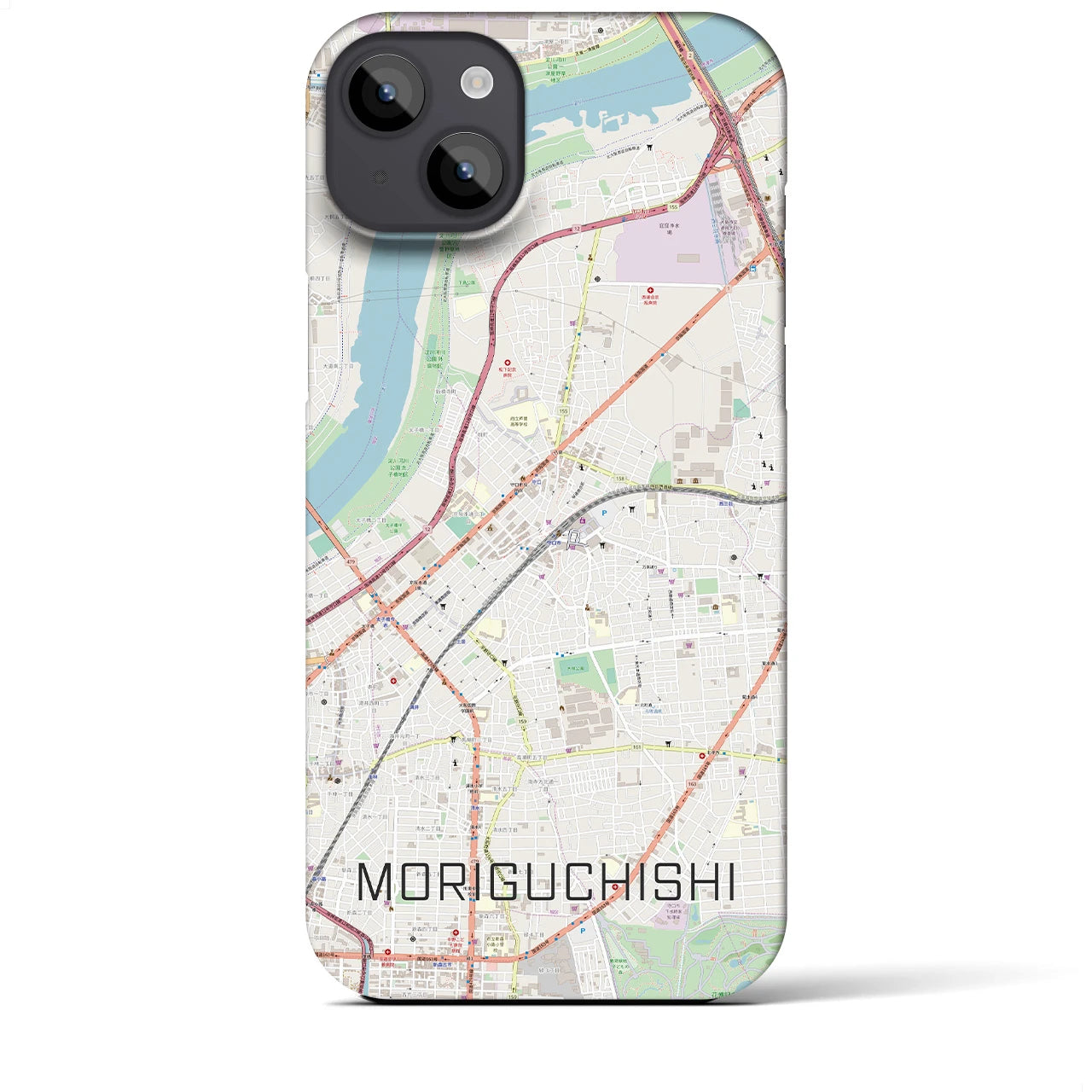 【守口市（大阪府）】地図柄iPhoneケース（バックカバータイプ）