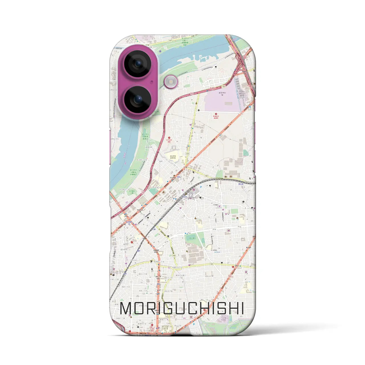【守口市（大阪府）】地図柄iPhoneケース（バックカバータイプ）