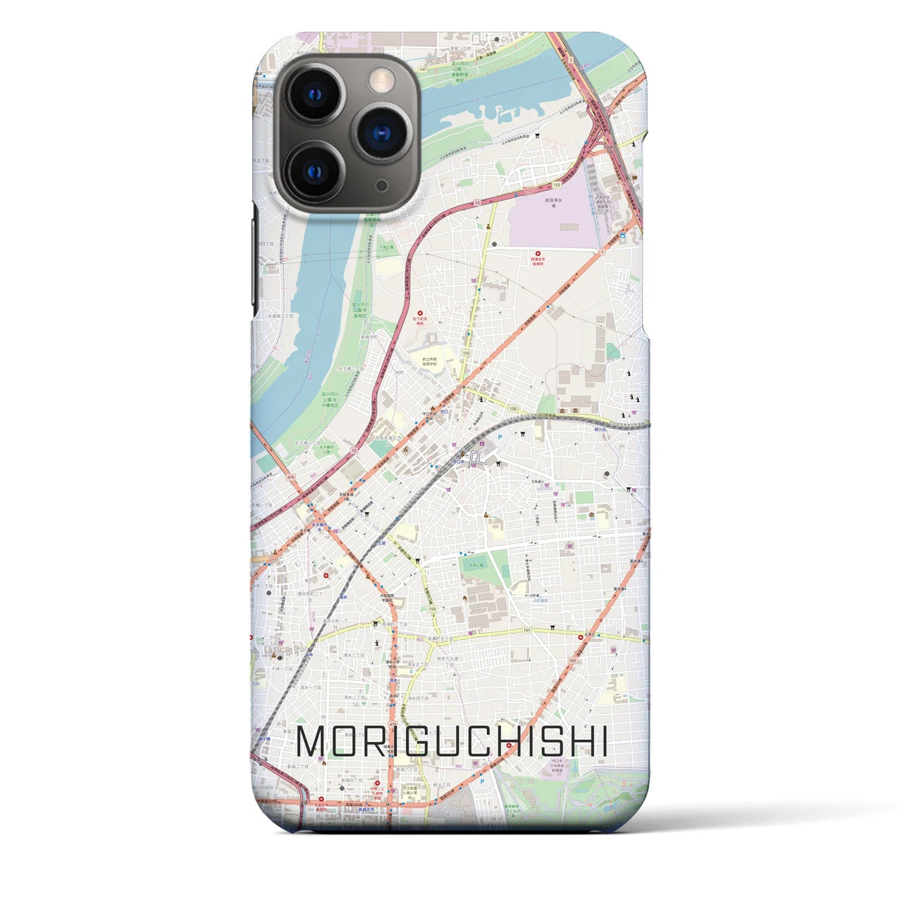 【守口市（大阪府）】地図柄iPhoneケース（バックカバータイプ）