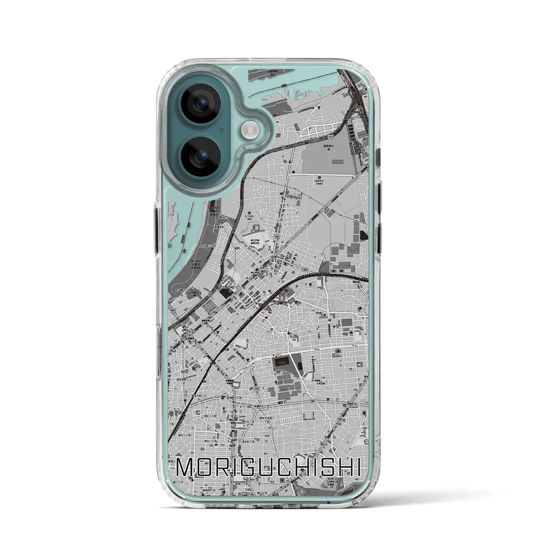 【守口市（大阪府）】地図柄iPhoneケース（MagSafeタイプ）モノトーン・iPhone 16 Pro 用