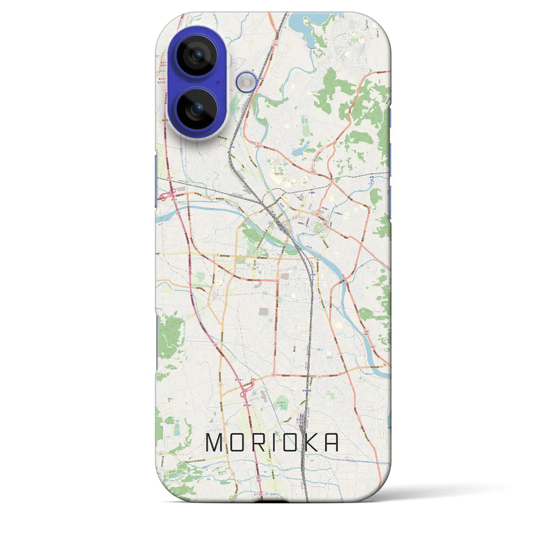 【盛岡(岩手県)】地図柄iPhoneケース(バックカバータイプ)ナチュラル・iPhone 16 Pro Max 用