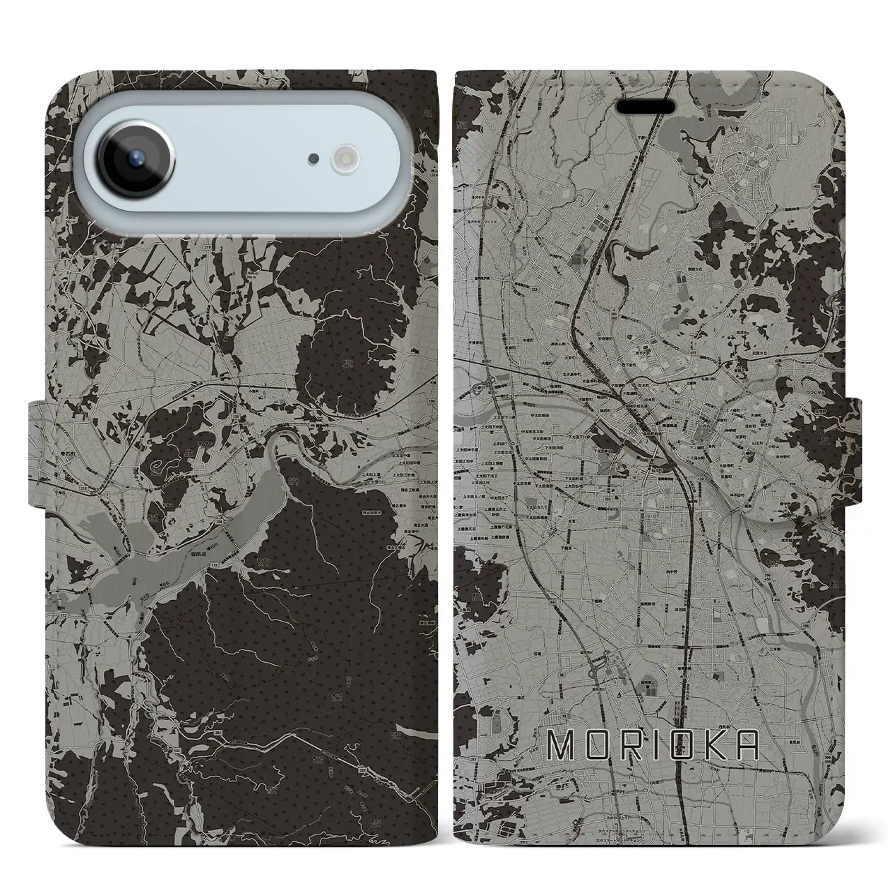 【盛岡（岩手県）】地図柄iPhoneケース（手帳タイプ）