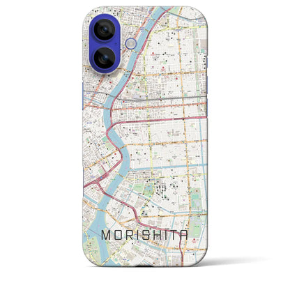 【森下（東京都）】地図柄iPhoneケース（バックカバータイプ）ナチュラル・iPhone 16 Pro Max 用