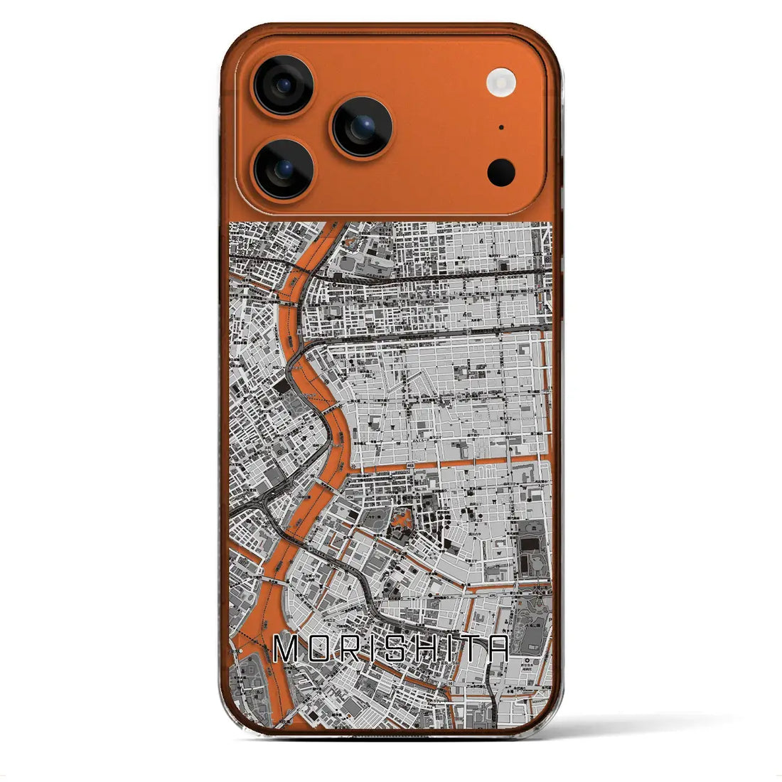 【森下（東京都）】地図柄iPhoneケース（クリアタイプ）モノトーン・iPhone 17 Pro Max 用