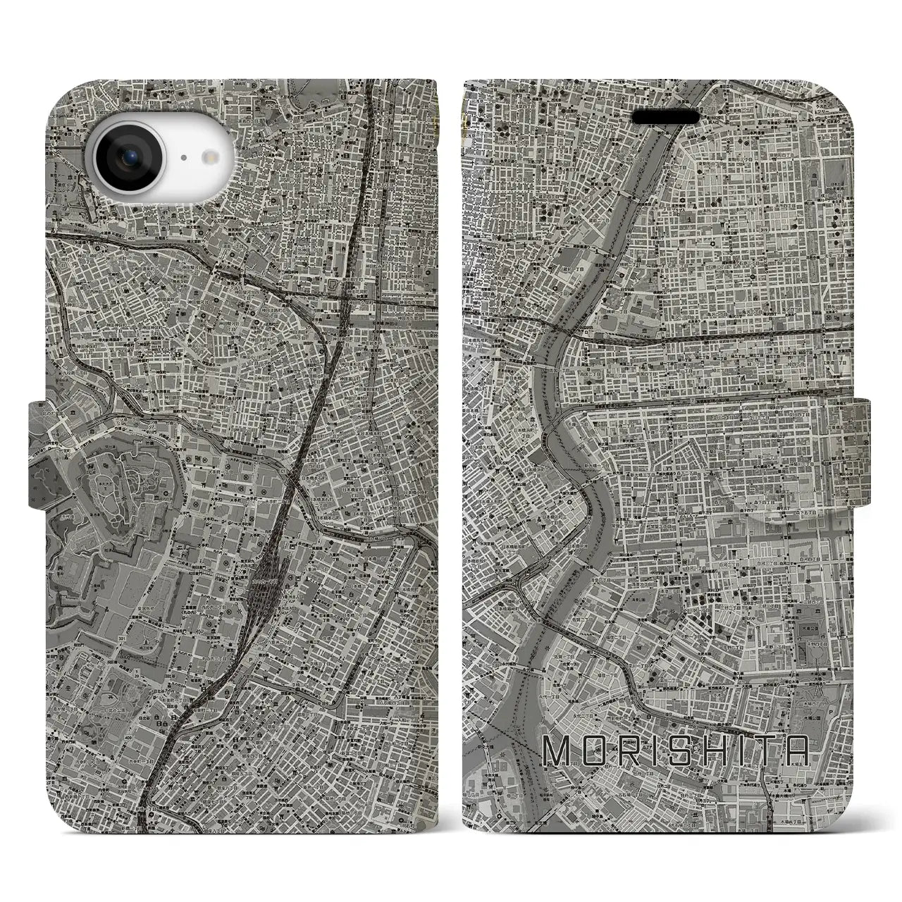 【森下（東京都）】地図柄iPhoneケース（手帳タイプ）