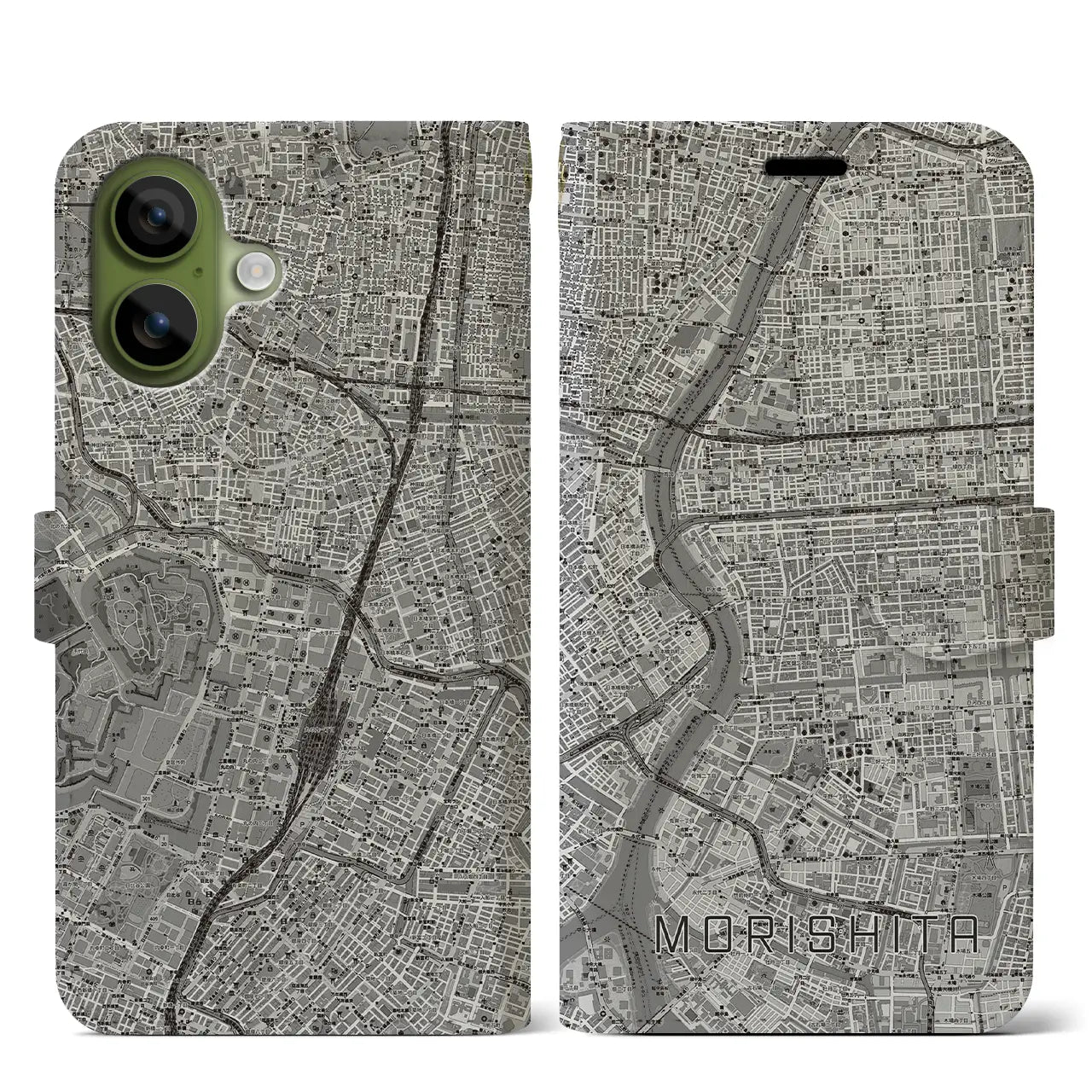 【森下（東京都）】地図柄iPhoneケース（手帳タイプ）