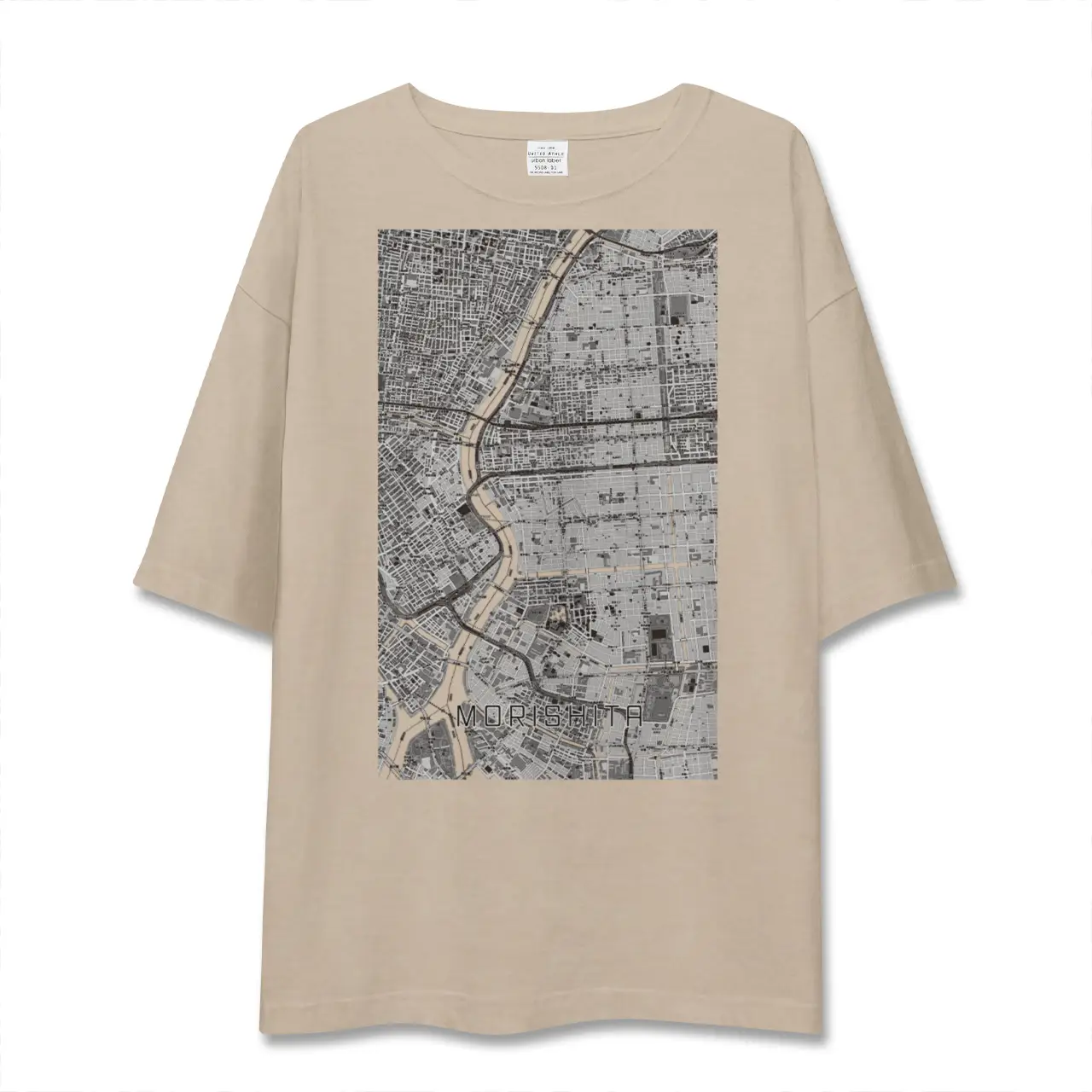 【森下（東京都）】地図柄ビッグシルエットTシャツ
