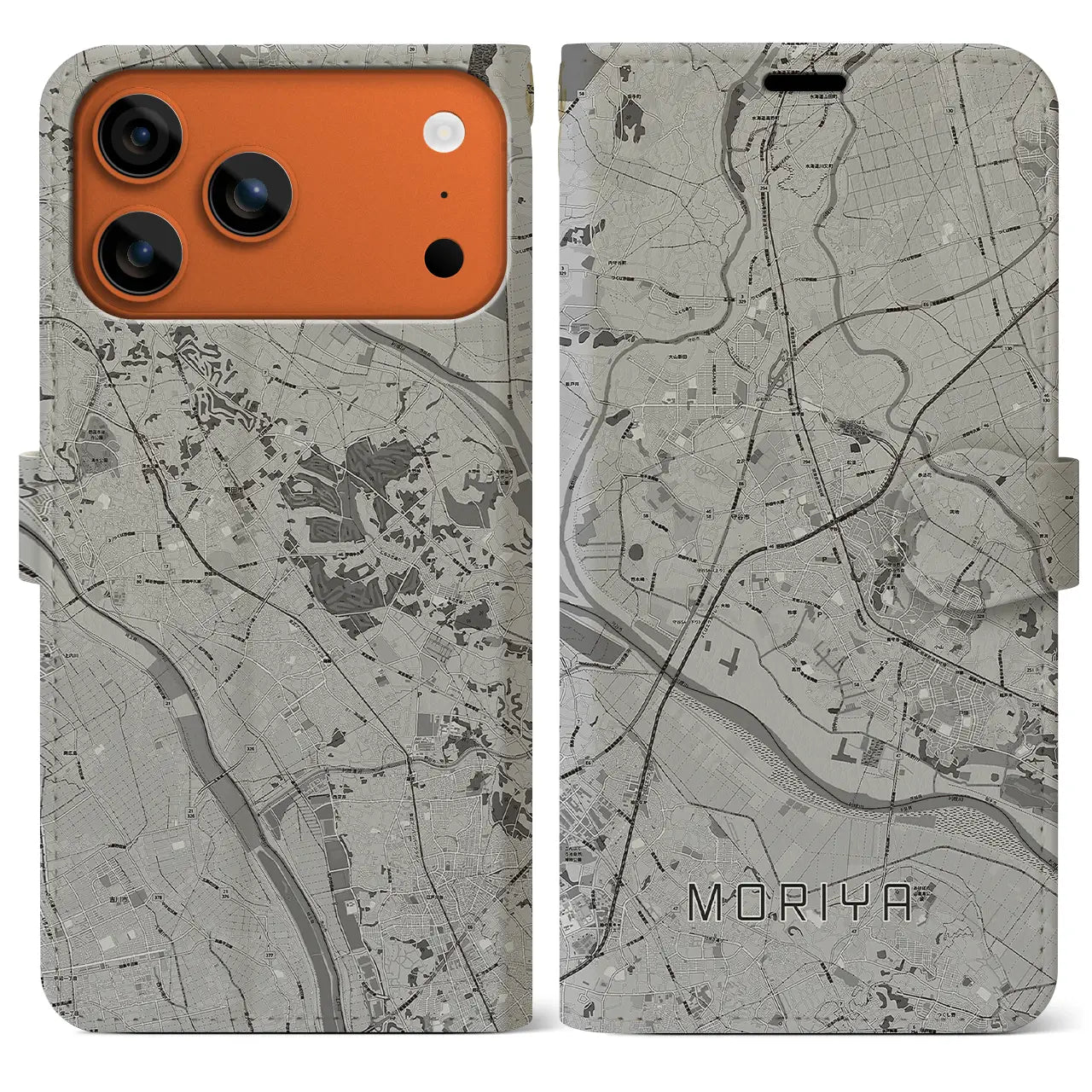 【守谷（茨城県）】地図柄iPhoneケース（手帳タイプ）