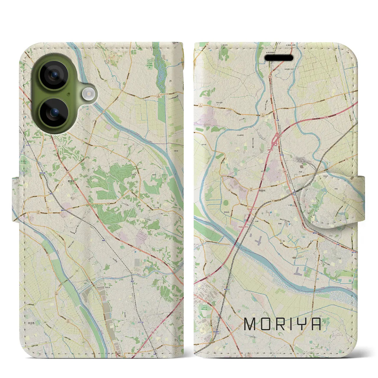 【守谷（茨城県）】地図柄iPhoneケース（手帳タイプ）